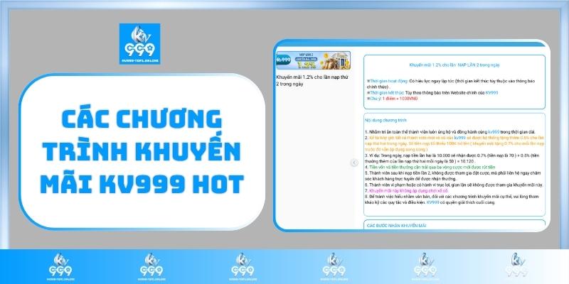 Các chương trình khuyến mãi KV999 hot